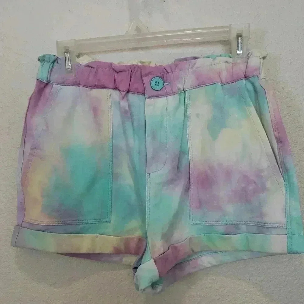 BLANK NYC Women's Tie Dye Paper Bag Shorts Size S